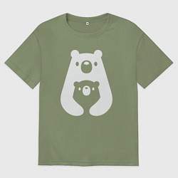 Футболка оверсайз мужская Обнимашки-мишки, цвет: авокадо