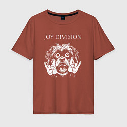 Футболка оверсайз мужская Joy Division rock dog, цвет: кирпичный