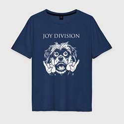 Футболка оверсайз мужская Joy Division rock dog, цвет: тёмно-синий