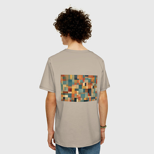 Мужская футболка оверсайз Inspired by Paul Klee / Миндальный – фото 4