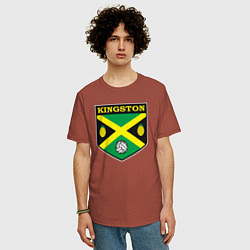 Футболка оверсайз мужская Kingston volleyball, цвет: кирпичный — фото 2