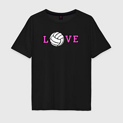 Футболка оверсайз мужская Love volley, цвет: черный