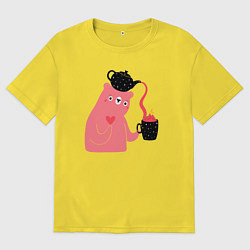 Футболка оверсайз мужская Мишкин чай, цвет: желтый