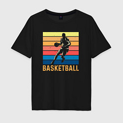 Футболка оверсайз мужская Basketball lettering, цвет: черный