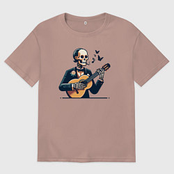 Футболка оверсайз мужская Dead melody, цвет: пыльно-розовый