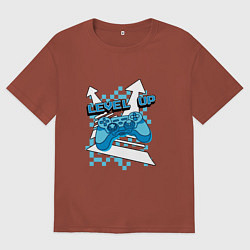 Футболка оверсайз мужская Повышая уровень, цвет: кирпичный