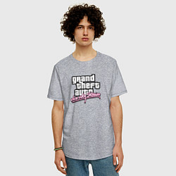 Футболка оверсайз мужская GTA vice city stories game, цвет: меланж — фото 2