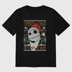 Футболка оверсайз мужская Sandy claws is coming to town, цвет: черный