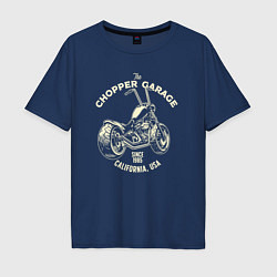 Футболка оверсайз мужская Chopper garage, цвет: тёмно-синий
