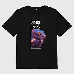 Футболка оверсайз мужская Snake 2025, цвет: черный