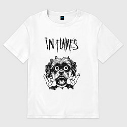 Футболка оверсайз мужская In Flames - rock dog, цвет: белый