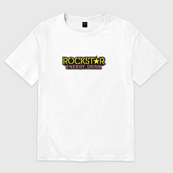 Футболка оверсайз мужская Rockstar energy logo, цвет: белый