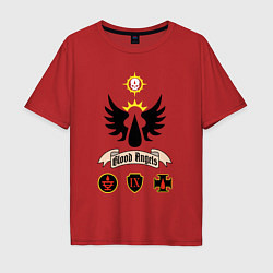 Футболка оверсайз мужская Blood angels Warhammer 40k, цвет: красный
