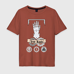 Футболка оверсайз мужская Iron hands Warhammer 40k, цвет: кирпичный