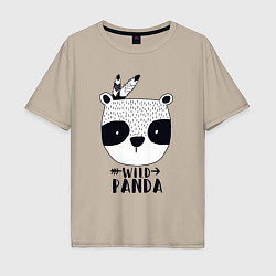 Футболка оверсайз мужская Wild panda, цвет: миндальный