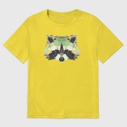 Футболка оверсайз мужская Милый енотик, цвет: желтый