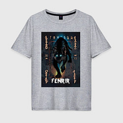 Футболка оверсайз мужская Fenrir black vinyl, цвет: меланж