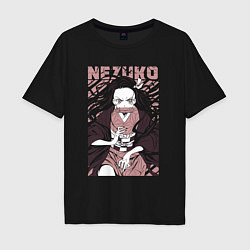 Футболка оверсайз мужская Nezuko black total cost, цвет: черный