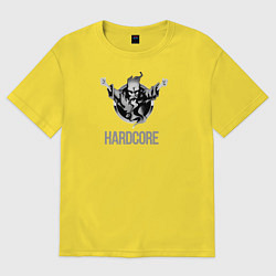 Футболка оверсайз мужская Hardcore will never die, цвет: желтый