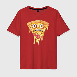 Футболка оверсайз мужская Pizza face, цвет: красный