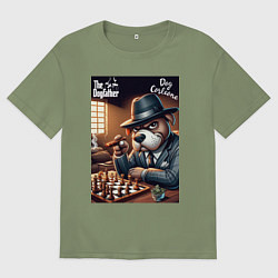 Футболка оверсайз мужская Партия в шахматы с крёстным отцом, цвет: авокадо