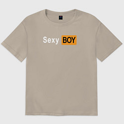Футболка оверсайз мужская Sexyboy pornhub, цвет: миндальный