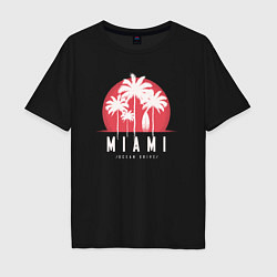 Футболка оверсайз мужская Miami ocean drive, цвет: черный