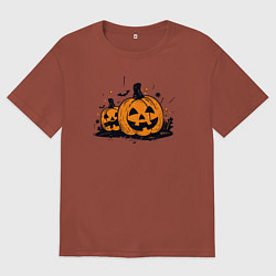Футболка оверсайз мужская Pumpkins, цвет: кирпичный
