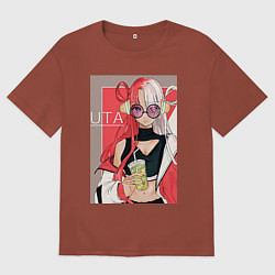 Футболка оверсайз мужская Ван-Пис Ута, цвет: кирпичный