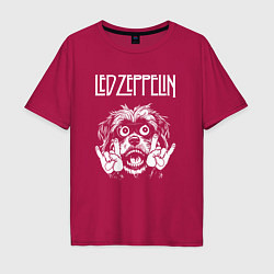 Футболка оверсайз мужская Led Zeppelin rock dog, цвет: маджента