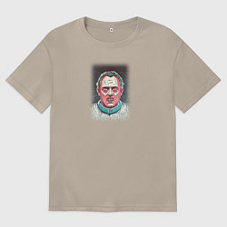 Футболка оверсайз мужская Ганнибал Лектер из фильма Молчание Ягнят, цвет: миндальный