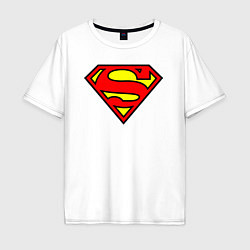 Футболка оверсайз мужская Superman logo, цвет: белый