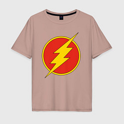 Футболка оверсайз мужская Flash logo, цвет: пыльно-розовый