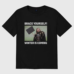 Футболка оверсайз мужская Winter is coming, цвет: черный