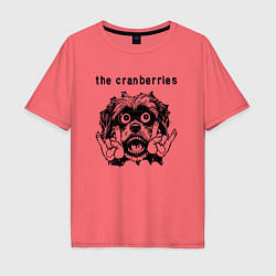 Футболка оверсайз мужская The Cranberries - rock dog, цвет: коралловый