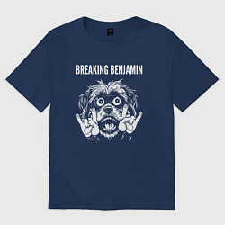 Футболка оверсайз мужская Breaking Benjamin rock dog, цвет: тёмно-синий