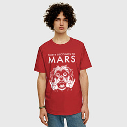 Футболка оверсайз мужская Thirty Seconds to Mars rock dog, цвет: красный — фото 2