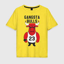 Футболка оверсайз мужская Gangsta Bulls 23, цвет: желтый