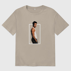 Футболка оверсайз мужская Красавчик Брэд Питт, цвет: миндальный