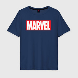 Футболка оверсайз мужская Marvel logo, цвет: тёмно-синий
