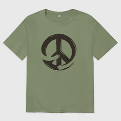 Футболка оверсайз мужская Peace hugs, цвет: авокадо