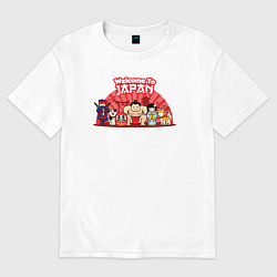 Футболка оверсайз мужская Welcome to Japan, цвет: белый