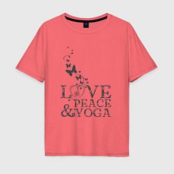 Мужская футболка оверсайз Love peace yoga