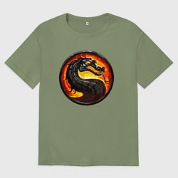 Футболка оверсайз мужская Mortal kombat logotype, цвет: авокадо