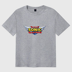 Футболка оверсайз мужская Team Sonic racing - logo, цвет: меланж