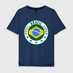 Футболка оверсайз мужская Brazil 2014, цвет: тёмно-синий
