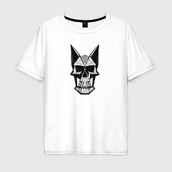 Футболка оверсайз мужская Skull symbol, цвет: белый