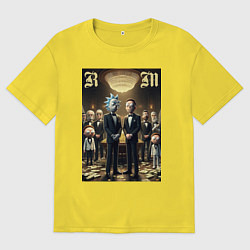 Футболка оверсайз мужская Rick and Morty - mafia, цвет: желтый