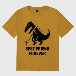 Футболка оверсайз мужская Godzilla best friend, цвет: горчичный
