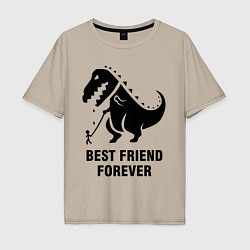 Футболка оверсайз мужская Godzilla best friend, цвет: миндальный